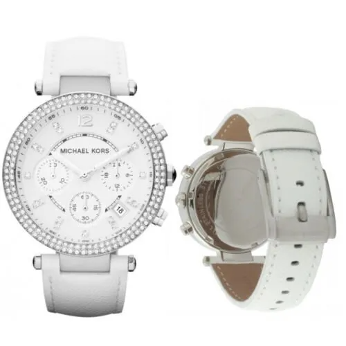 Michael Kors Parker White Dial White Leather Strap Watch for Women - MK2277 Buy Now By Michael Kors