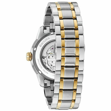 Bulova BVA Skeleton Silver Dial Two Tone Steel Strap Watch for Men - 98A230 Buy Now By Bulova