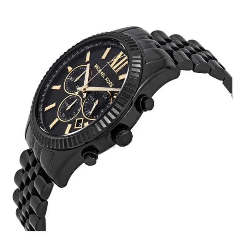 Michael Kors Lexington Chronograph Black Dial Black Steel Strap Watch for Men - MK8603 Buy Now By Michael Kors