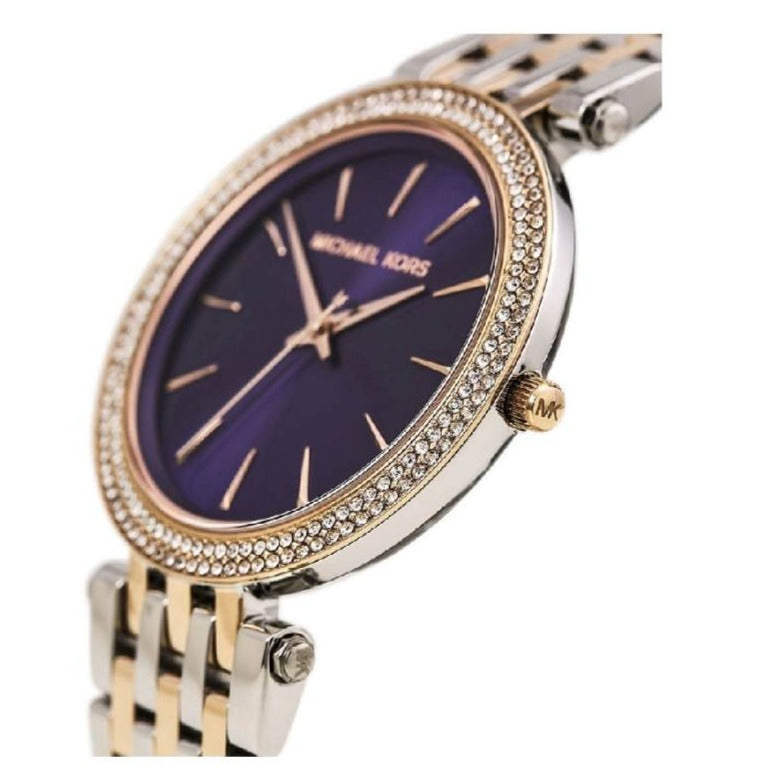Michael Kors Darci Purple Dial Two Tone Steel Strap Watch for Women - MK3353 Buy Now By Michael Kors