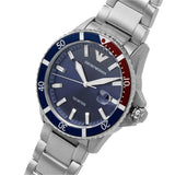 Emporio Armani Diver Quartz Blue Dial Silver Steel Strap Watch For Men - AR11339 Buy Now By Emporio Armani