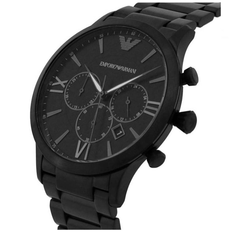 Emporio Armani Giovanni Chronograph Black Dial Black Steel Strap Watch For Men - AR11349 Buy Now By Emporio Armani