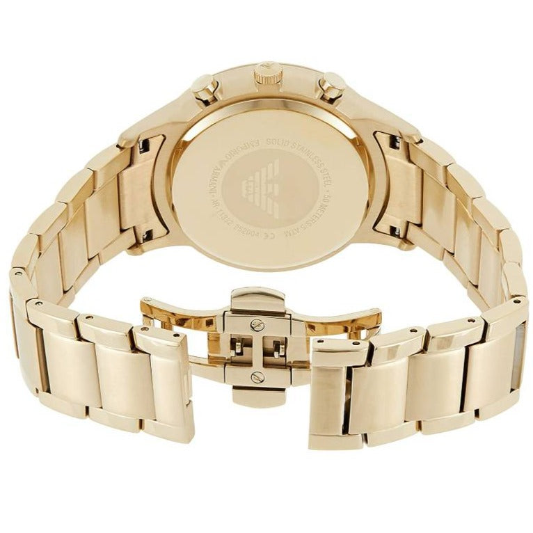Emporio Armani Renato Chronograph White Dial Gold Steel Strap Watch For Men - AR11332 Buy Now By Emporio Armani