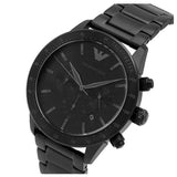 Emporio Armani Mario Chronograph Black Dial Black Steel Strap Watch For Men - AR11242 Buy Now By Emporio Armani