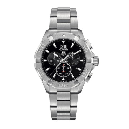 Tag Heuer Aquaracer Chronograph Black Dial Silver Steel Strap Watch for Men - CAY1110.BA0927 Buy Now By Tag Heuer