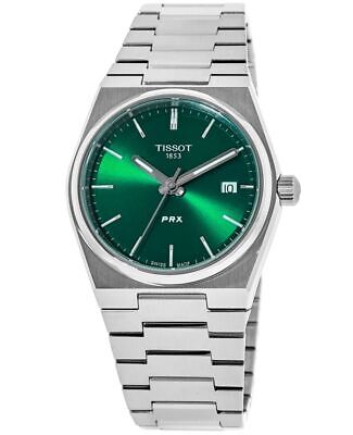 Tissot PRX Quartz Green Dial Steel Silver Steel Strap Watch for Men - T137.410.11.081.00 Buy Now By Tissot