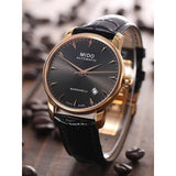 Mido Baroncelli III Automatic Grey Dial Black Leather Strap Watch For Men - M8600.3.13.4 Buy Now By Mido