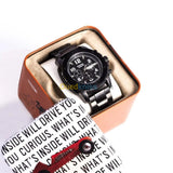 Fossil Machine Chronograph Black Dial Black Steel Strap Watch for Men - FS4927 Buy Now By Fossil