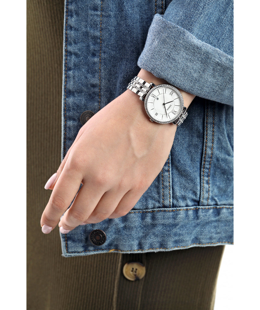Fossil Jacqueline White Dial Silver Steel Strap Watch for Women - ES3545 Buy Now By Fossil