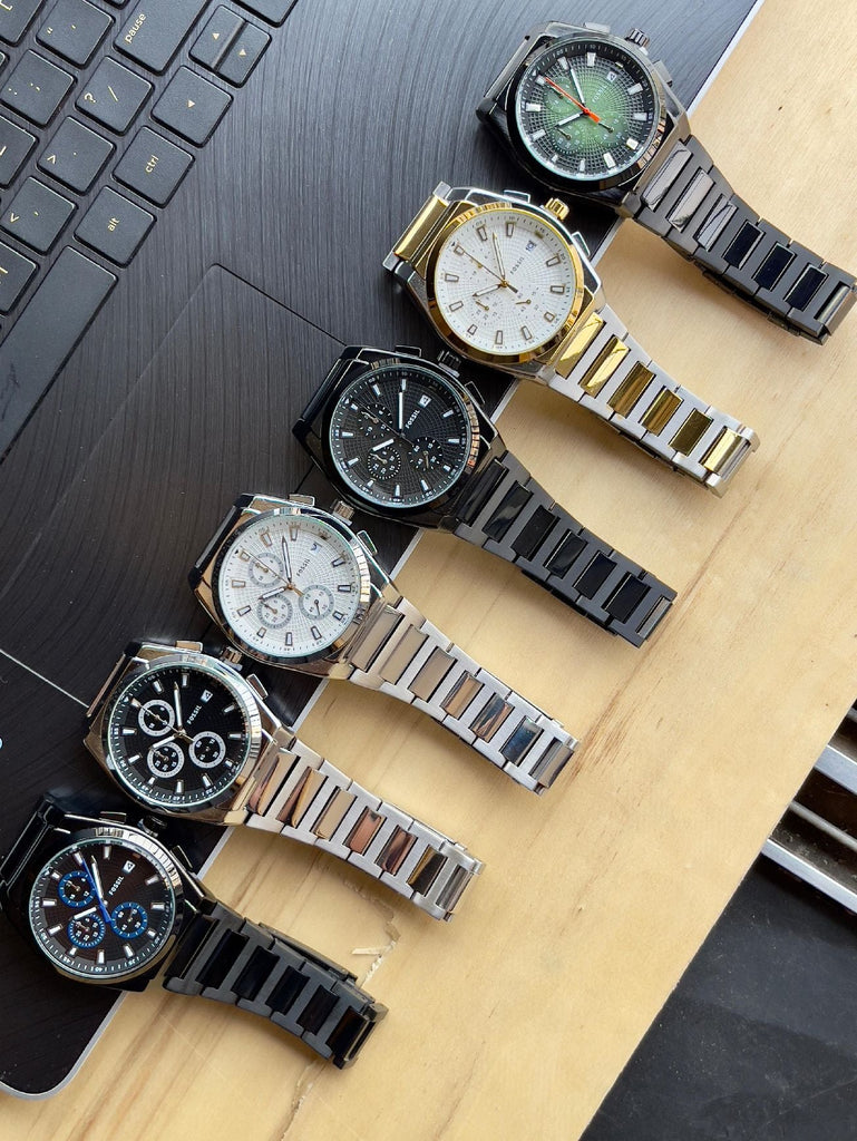 Fossil Everett Chronograph Black Dial Black Steel Strap Watch for Men - FS5797 Buy Now By Fossil