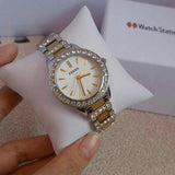 Fossil Jesse Crystals White Dial Two Tone Steel Strap Watch for Women - ES2409 Buy Now By Fossil