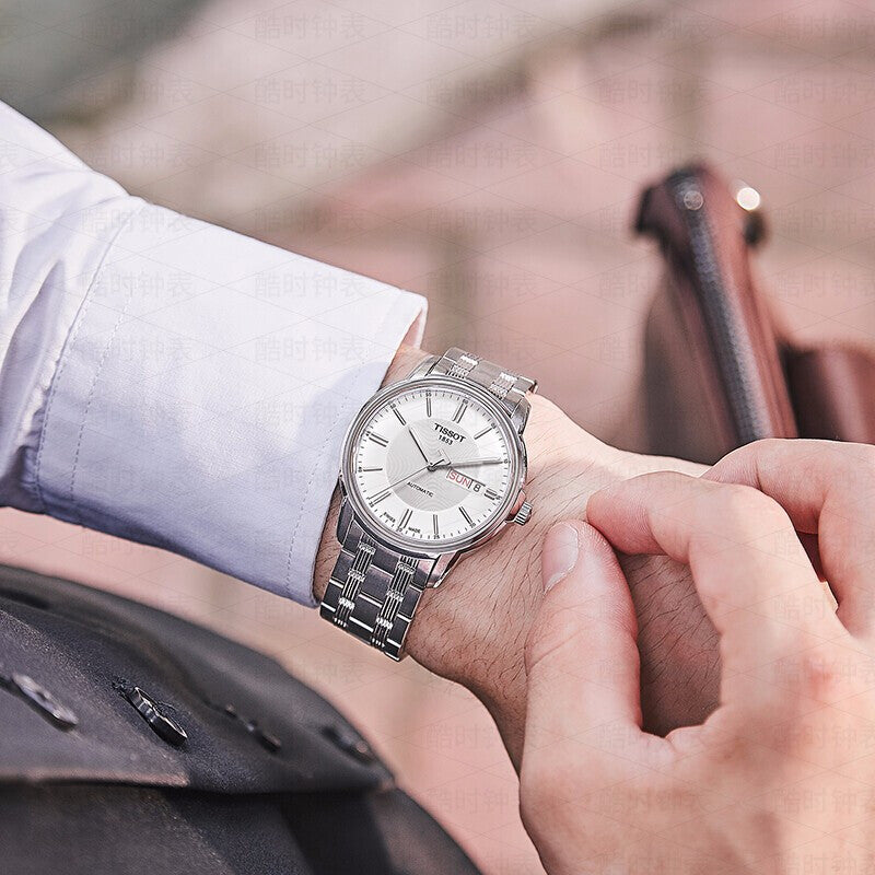 Tissot Automatics III Day Date White Dial Silver Steel Strap Watch For Men - T065.430.11.031.00 Buy Now By Tissot