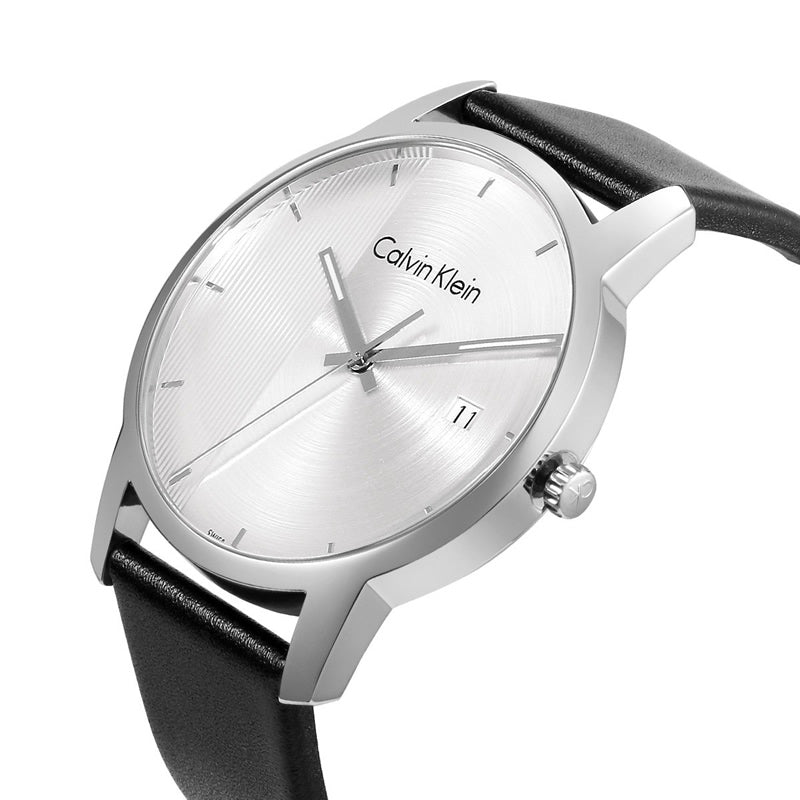 Calvin Klein City Silver Dial Black Steel Strap Watch for Men - K2G2G1CX Buy Now By Calvin Klein