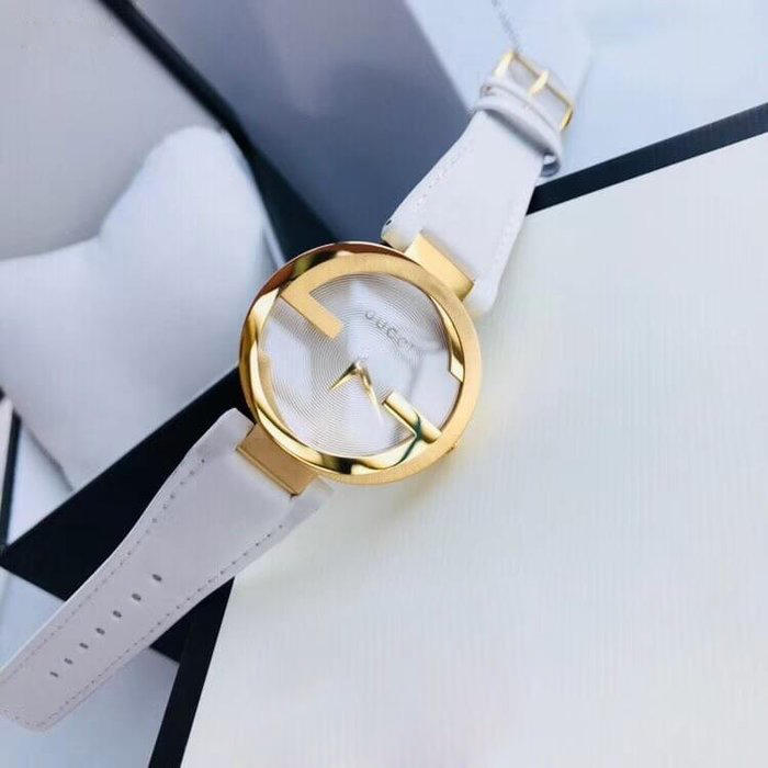 Gucci G Interlocking White Dial White Leather Strap Watch For Women - YA133327 Buy Now By Gucci