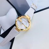 Gucci G Interlocking White Dial White Leather Strap Watch For Women - YA133327 Buy Now By Gucci