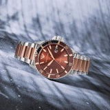 Emporio Armani Diver Quartz Brown Dial Two Tone Steel Strap Watch For Men - AR11340 Buy Now By Emporio Armani