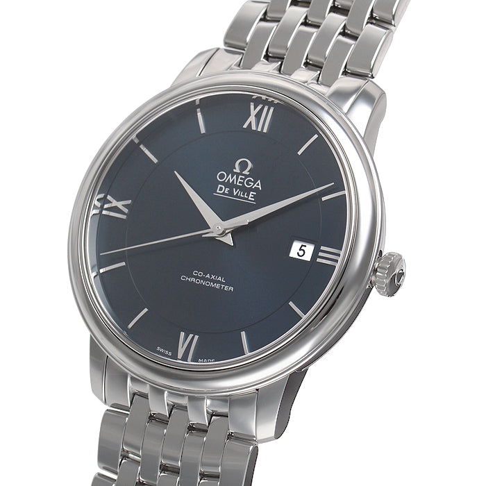 Omega De Ville Prestige Co-Axial Orbis Blue Dial Silver Steel Strap Watch for Men - 424.10.40.20.03.001 Buy Now By Omega