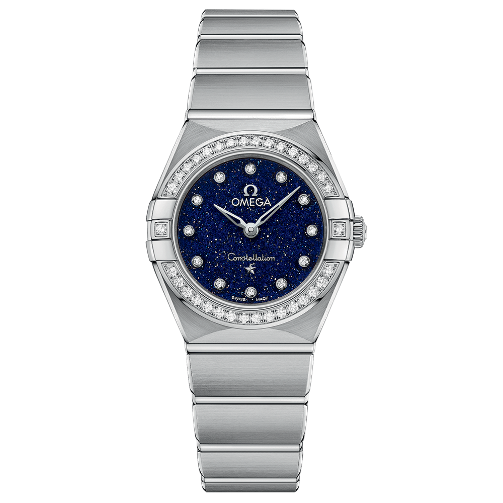Omega Constellation Manhattan Quartz Diamonds Blue Dial Silver Steel Strap Watch for Women - 131.15.25.60.53.001 Buy Now By Omega