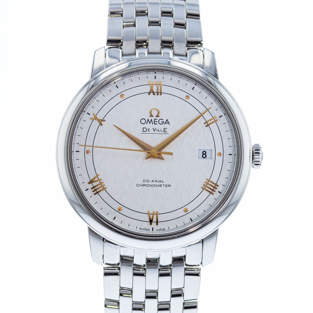 Omega De Ville Prestige Co Axial Silver Dial Silver Steel Strap Watch for Men - 424.10.40.20.02.004 Buy Now By Omega