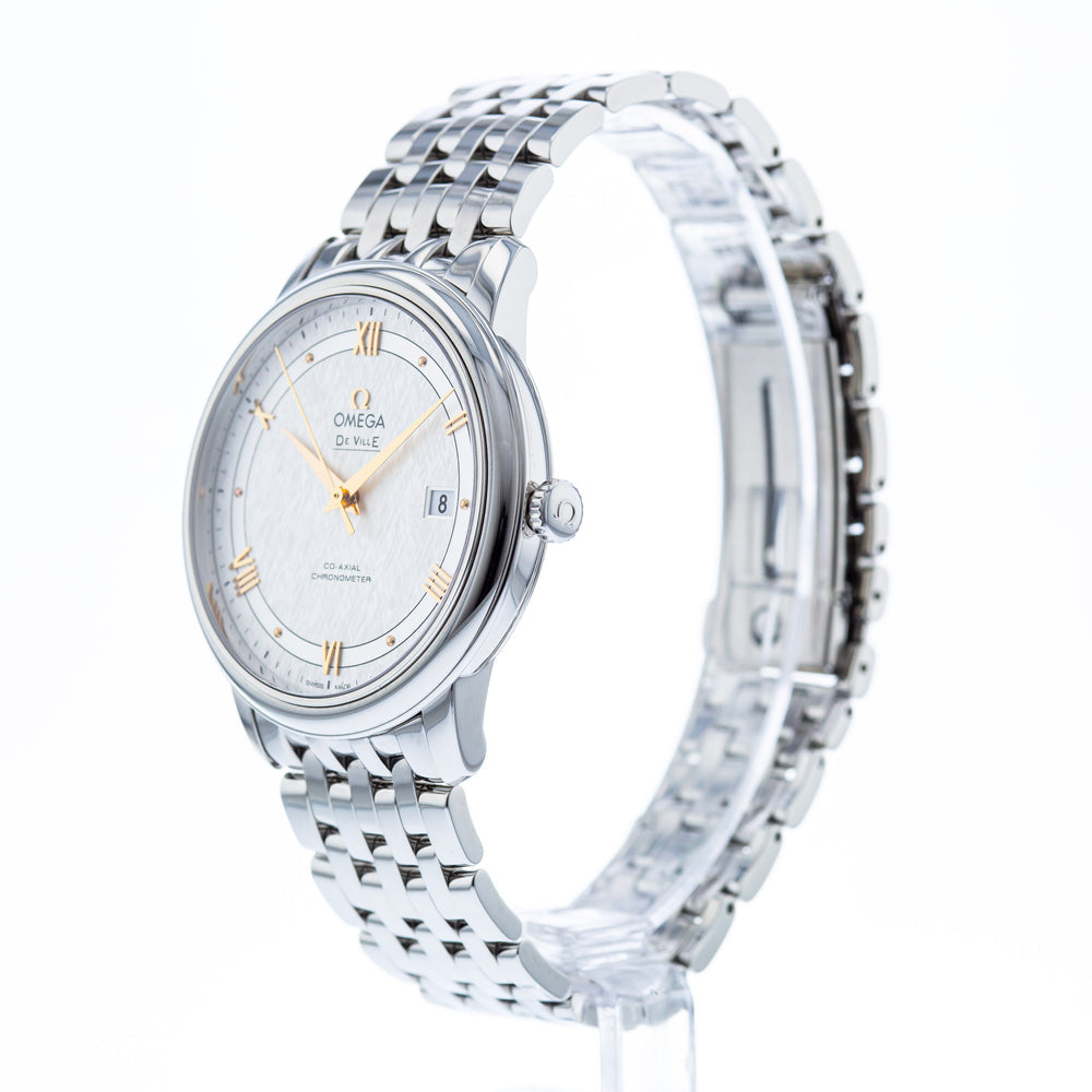 Omega De Ville Prestige Co Axial Silver Dial Silver Steel Strap Watch for Men - 424.10.40.20.02.004 Buy Now By Omega
