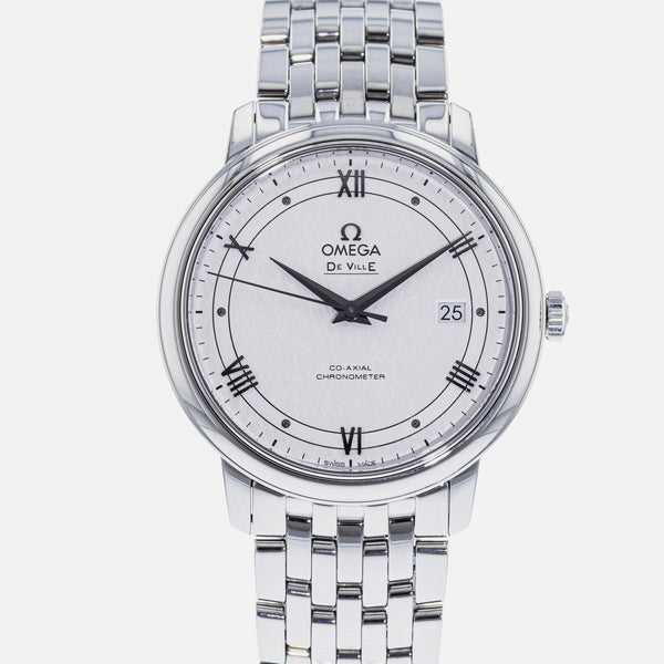 Omega De Ville Prestige Co Axial Automatic White Dial Silver Steel Strap Watch for Men - 424.10.40.20.02.005 Buy Now By Omega