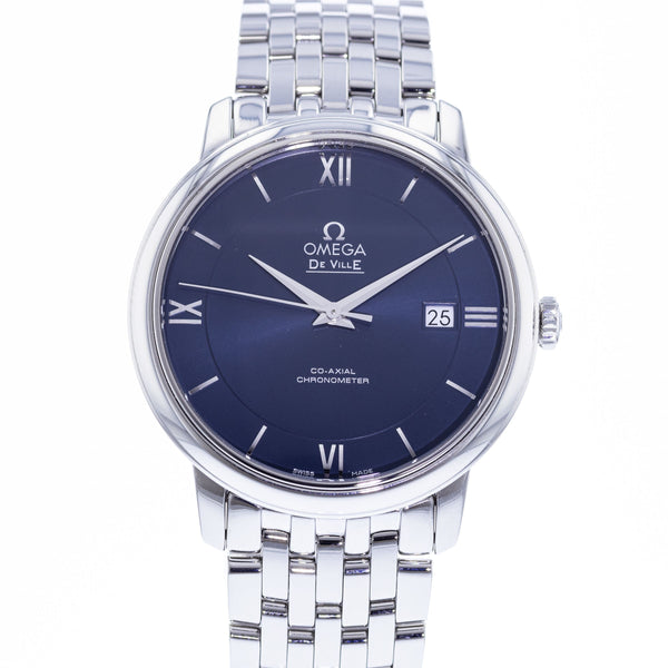 Omega De Ville Prestige Co-Axial Orbis Blue Dial Silver Steel Strap Watch for Men - 424.10.40.20.03.001 Buy Now By Omega