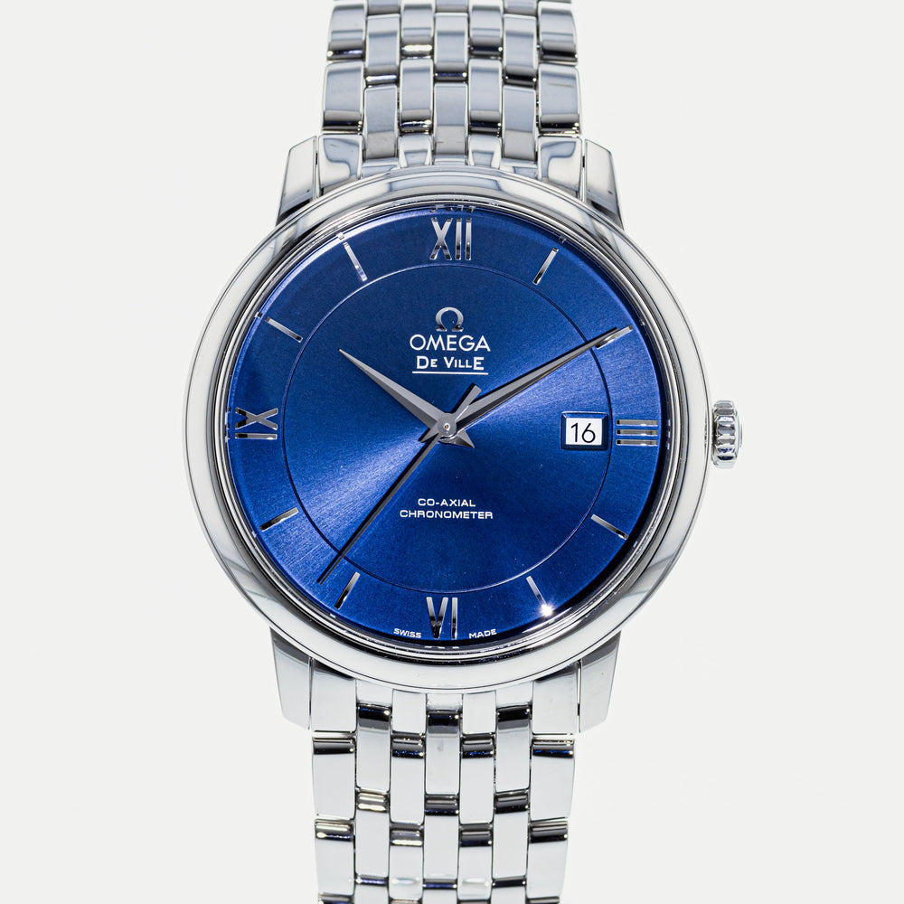Omega De Ville Prestige Co-Axial Orbis Blue Dial Silver Steel Strap Watch for Men - 424.10.40.20.03.001 Buy Now By Omega
