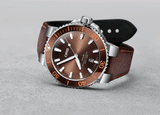 Oris Aquis Date Brown Dial Brown Leather Strap Watch for Men - 0173377304152-0752412EB Buy Now By Oris