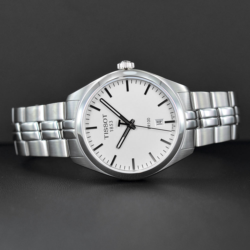 Tissot PR 100 Quartz White Dial Silver Steel Strap Watch For Women - T101.410.11.031.00 Buy Now By Tissot