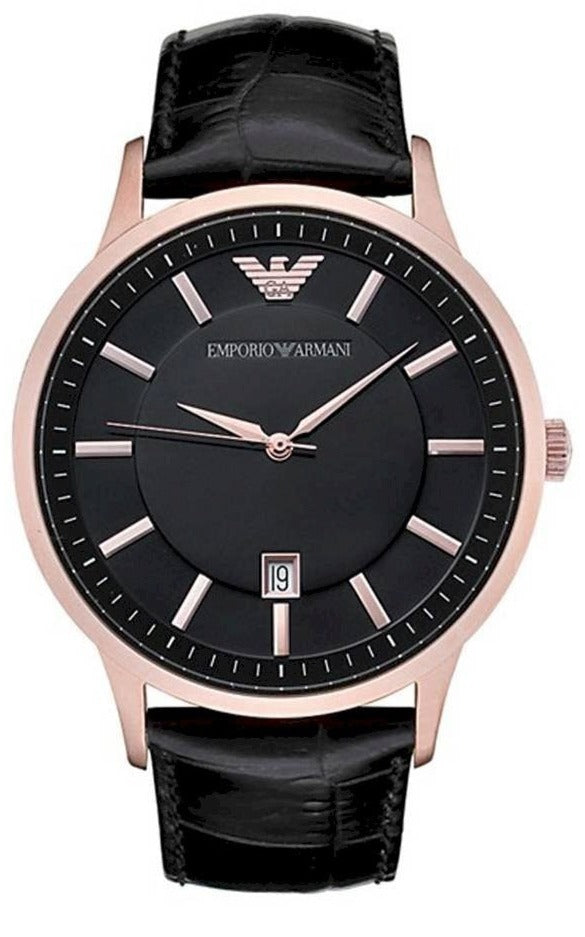 Emporio Armani Classic Black Dial Black Leather Strap Watch For Women - AR9022 Buy Now By Emporio Armani