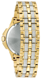 Bulova Crystal Collection Octova White Dial Gold Steel Strap Watch for Men - 98C126 Buy Now By Bulova
