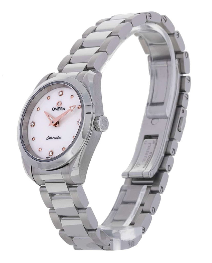 Omega Seamaster Aqua Terra Quartz Diamond Silver Dial Silver Steel Strap Watch for Women - 220.10.28.60.54.001 Buy Now By Omega