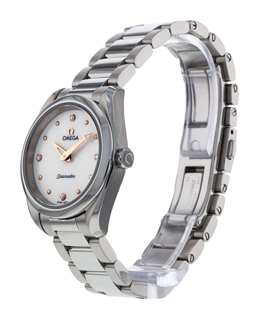 Omega Seamaster Aqua Terra Quartz Diamond Silver Dial Silver Steel Strap Watch for Women - 220.10.28.60.54.001 Buy Now By Omega