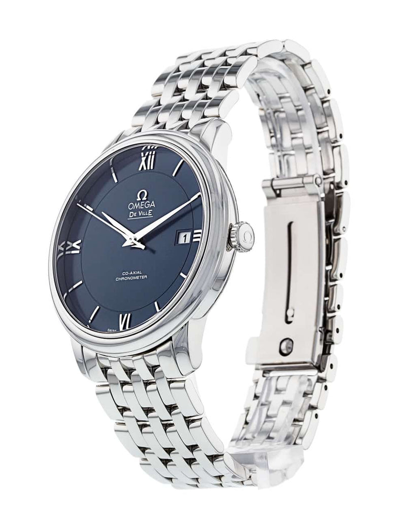 Omega De Ville Prestige Co-Axial Orbis Blue Dial Silver Steel Strap Watch for Men - 424.10.40.20.03.001 Buy Now By Omega