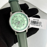 Armani Exchange Banks Chronograph Green Dial Green Leather Strap Watch For Men - AX1725 Buy Now By Armani Exchange
