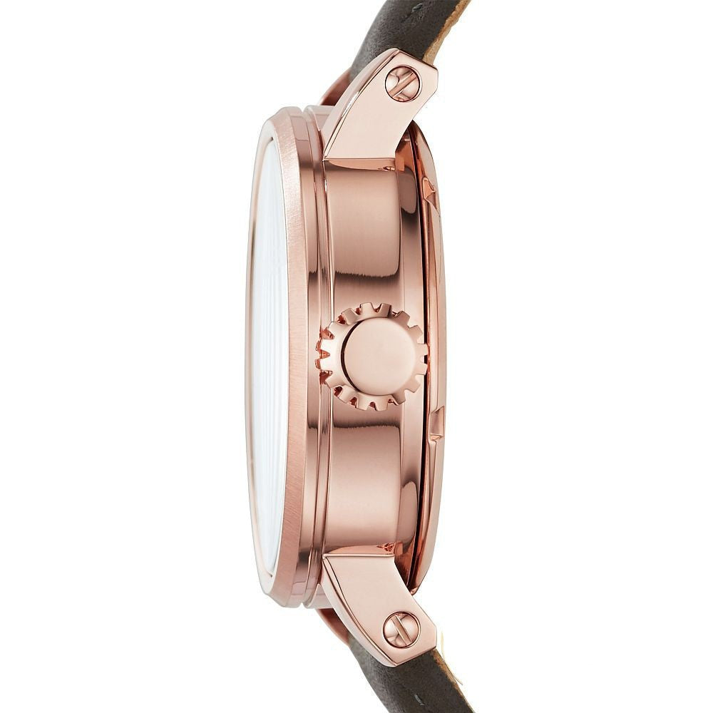 Fossil Boyfriend Automatic Skeleton Grey Dial Grey Leather Strap Watch for Women - ME3089 Buy Now By Fossil