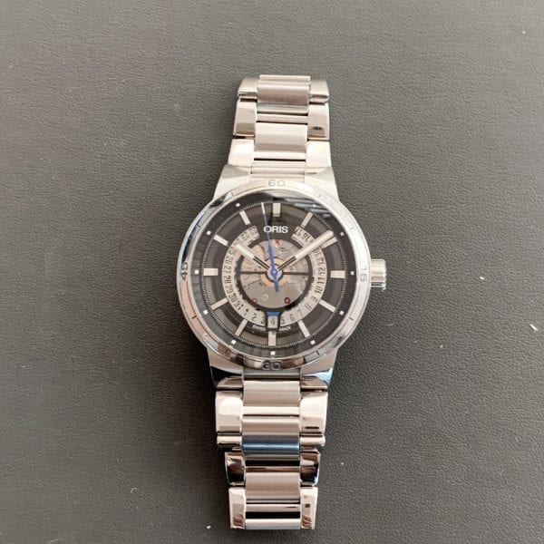 Oris TT1 Engine Date Skeleton Black Dial Silver Steel Strap Watch for Men - 0173377524124-0782408 Buy Now By Oris