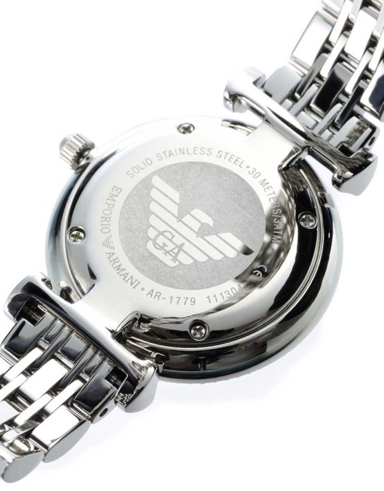 Emporio Armani Classic Gianni T Bar Crystals Pink Dial Silver Steel Strap Watch For Women - AR1781 Buy Now By Emporio Armani