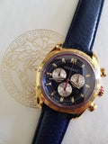Versace V-Ray Blue Chronograph Blue Dial Blue Leather Strap Watch for Men - VDB030014 Buy Now By Versace