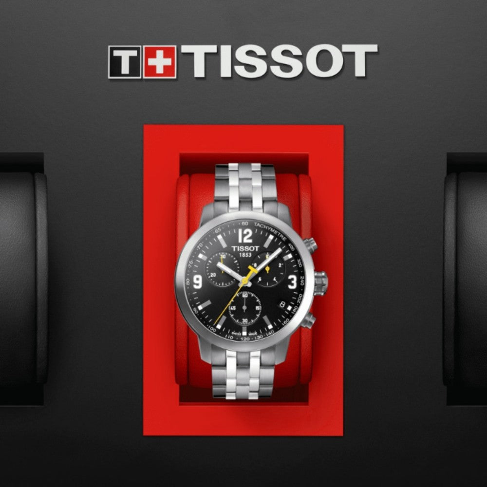 Tissot PRC 200 Chronograph Black Dial Stainless Steel Watch For Men - T0554171105700 Buy Now By Tissot
