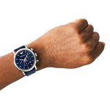 Emporio Armani Luigi Chronograph Blue Dial Blue Leather Strap Watch For Men - AR11451 Buy Now By Emporio Armani