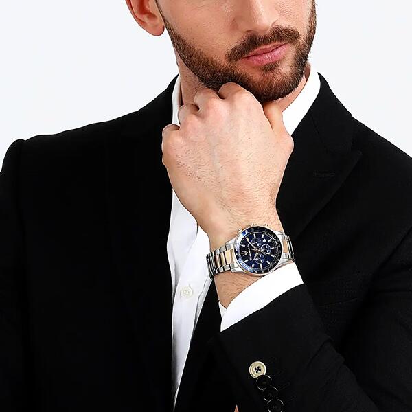 Maserati SFIDA Chronograph Blue Dial Two Tone Steel Strap Watch For Men - R8873640012 Buy Now By Maserati