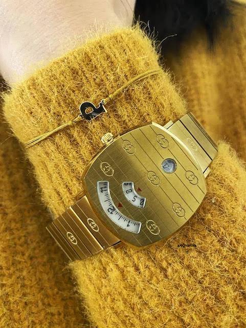 Gucci Grip Quartz Yellow Gold Dial Gold Steel Strap Unisex Watch - YA157409 Buy Now By Gucci