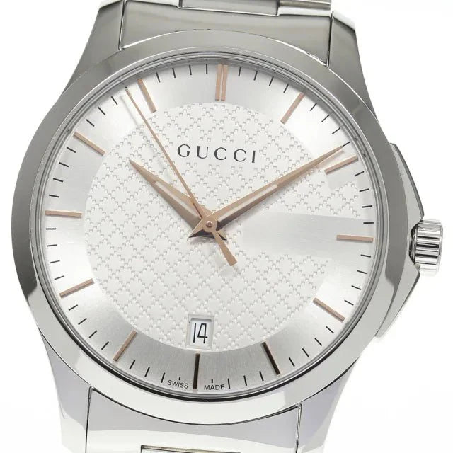 Gucci G Timeless Silver Dial Silver Steel Strap Unisex Watch - YA126442 Buy Now By Gucci