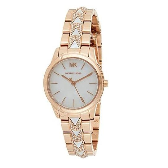 Michael Kors Runway Mercer Mother of Pearl White Dial Two Tone Steel Strap Watch For Women - MK6674 Buy Now By Michael Kors