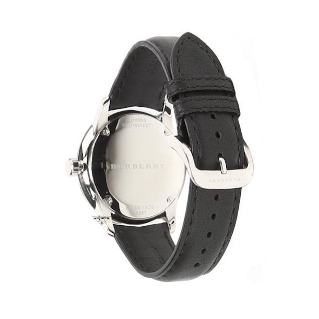 Burberry The Classic Horseferry Beige Dial Black Leather Strap Watch for Men - BU10000 Buy Now By Burberry