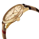 Burberry The Classic Round Gold Dial Brown Leather Strap Unisex Watch - BU10001 Buy Now By Burberry