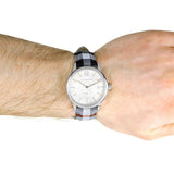 Burberry The Classic Horseferry Silver Dial Black Leather Strap Watch for Men - BU10002 Buy Now By Burberry