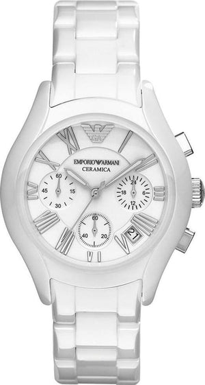 Emporio Armani Chronograph Ceramic White Dial Watch For Women - AR1403 Buy Now By Emporio Armani