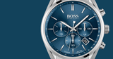Hugo Boss Dapper Chronograph Blue Dial Silver Steel Strap Watch For Men - 1513927 Buy Now By Hugo Boss